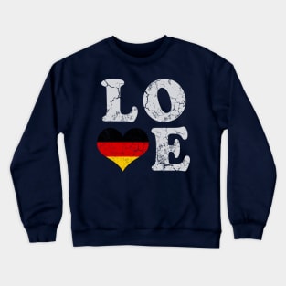 Love Germany German Flag Vintage Distressed Crewneck Sweatshirt